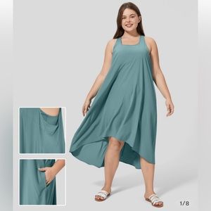 Halara Breezeful Flowy Dress - 1X in Mineral Blue